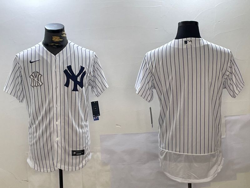 Men New York Yankees Blank White stripe Elite 2024 Nike MLB Jersey style 10162